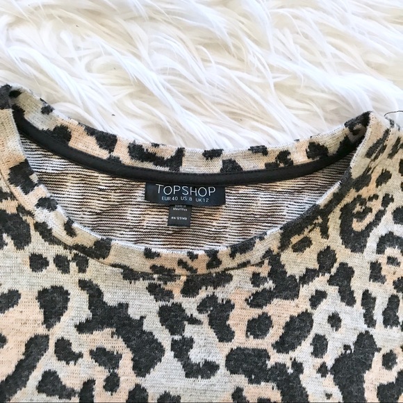 NWOT Topshop Brushed Leopard Print Sweater - Picture 5 of 6